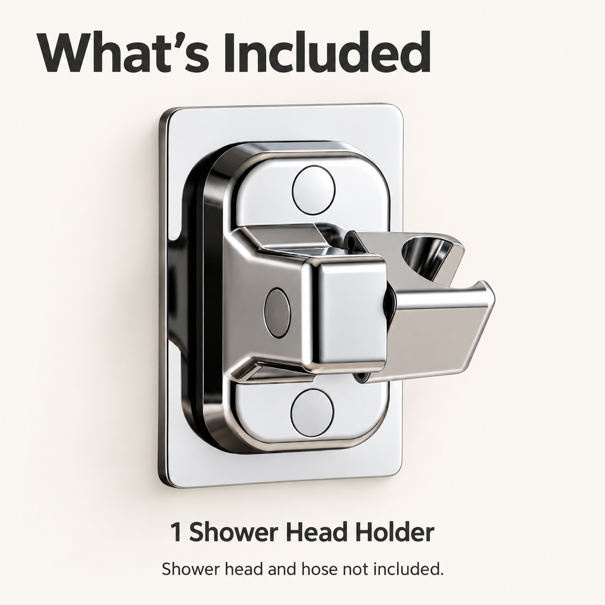 DeepTireh DT-A018 silver holder mounted on a bathroom wall with a handheld shower head and connected hose.