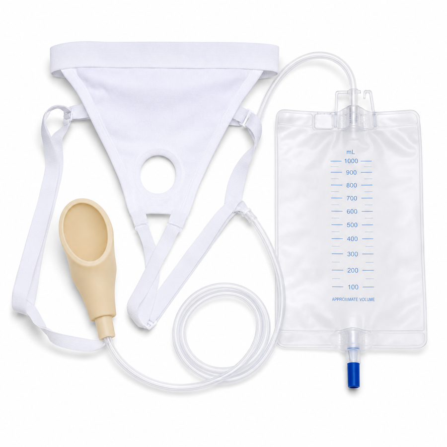 DeepTireh 1000ml Male Urine Collection Bag Kit with Silicone Funnel